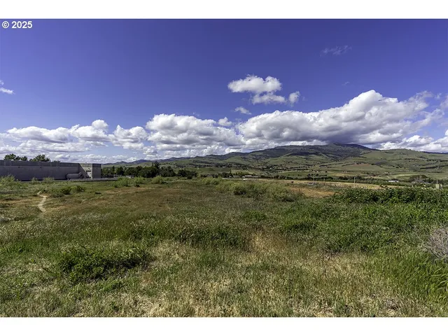 a view of a town with mountain