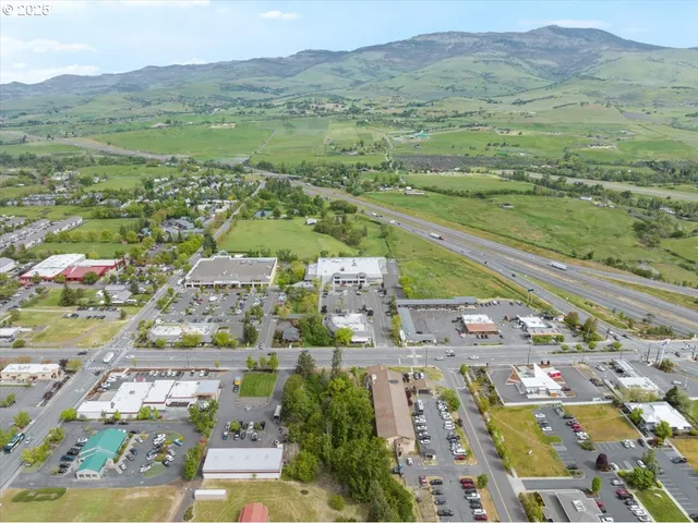 a view of city and mountain