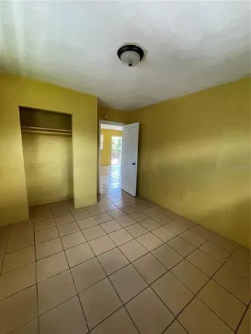 a view of a room with a window