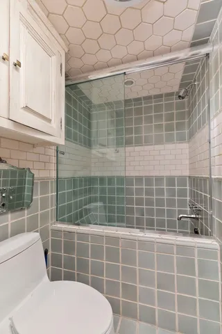 a view of a wooden closet