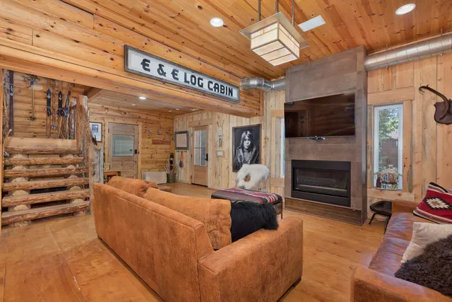 a view of a door with wooden door