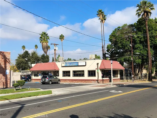 a front view of a building with street