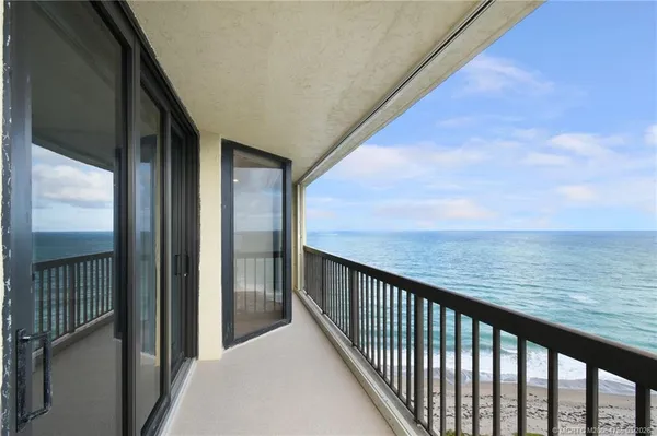 a view of yard with ocean view