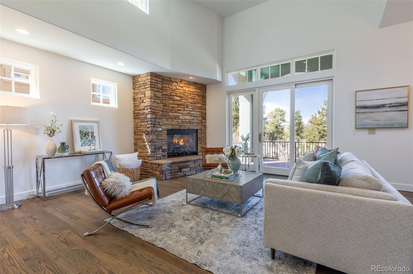 968 Summer Spring View Colorado Springs, CO 80906 - Photo 12 of 40 a living room with furniture and a fireplace