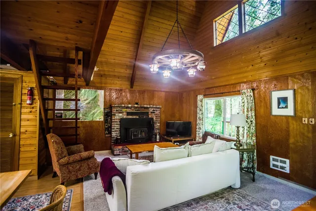 a living room with furniture