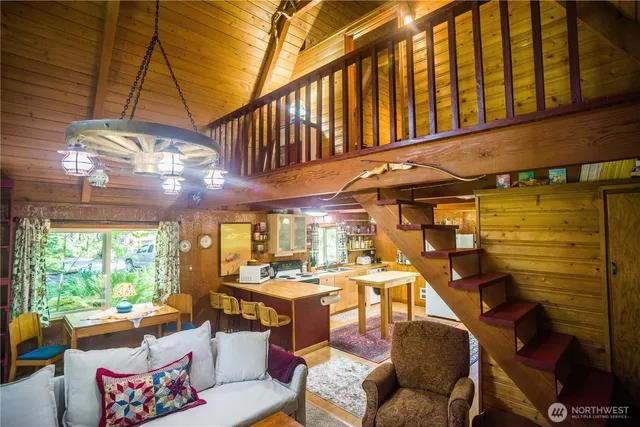 a view of a balcony with chairs