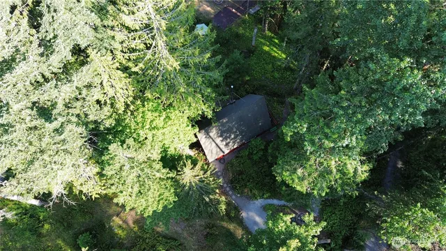an aerial view of a house