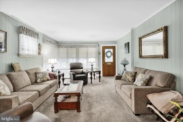 a living room with furniture and a couch