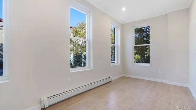 an empty room with windows