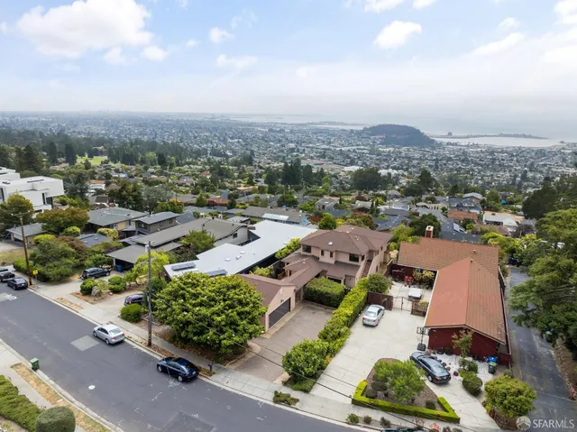 an aerial view of multiple house