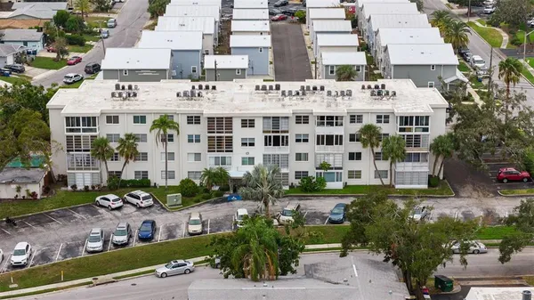 a large building with a street view