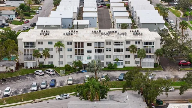 a large building with a street view