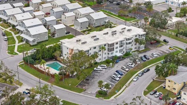 an aerial view of city