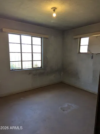 an empty room with a window