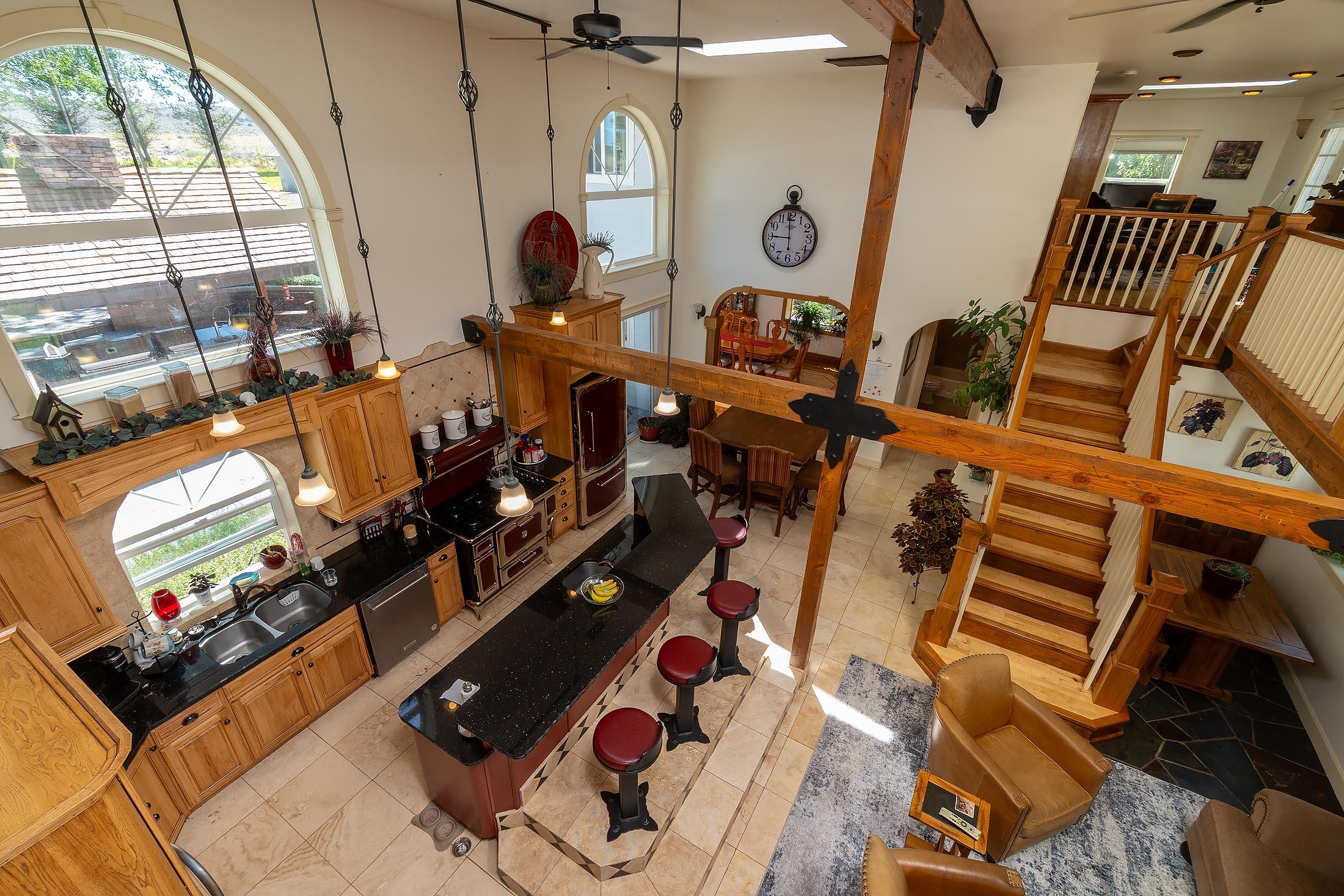 59047 Old Lake Road Christmas Valley, OR 97641 - Photo 43 of 55 View of kitchen from 2nd floor balcony