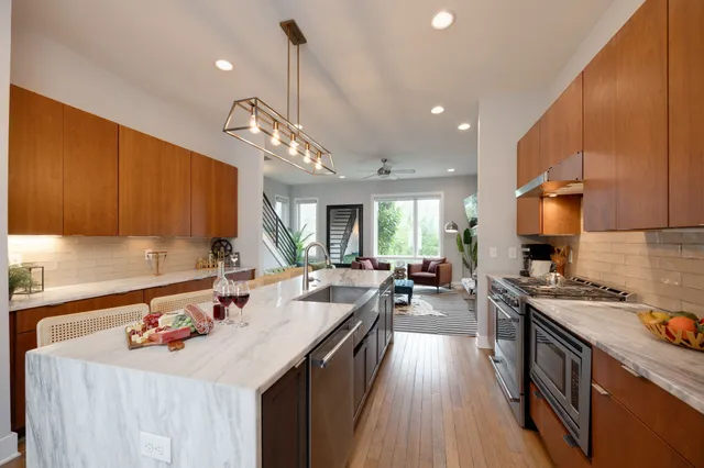 a view of front door with wooden floor