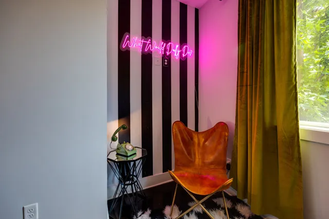 a view of hallway with chandelier