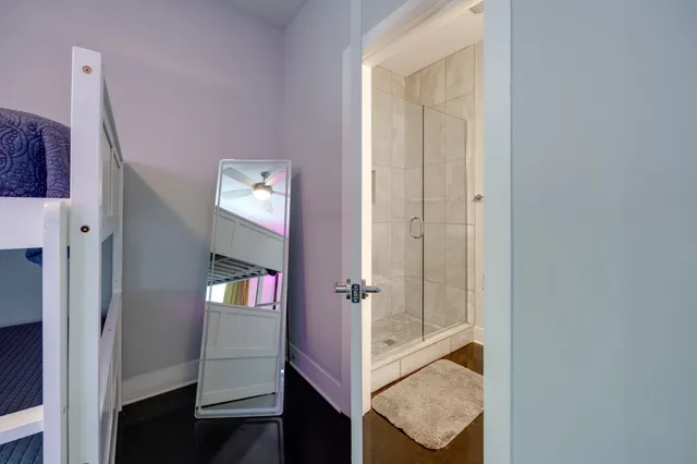 a view of a backyard with sitting area