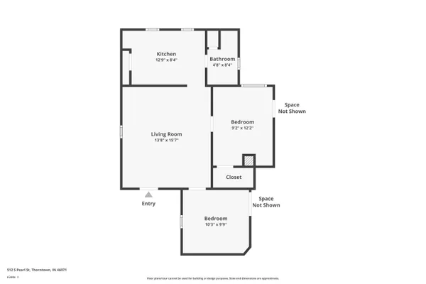 $995 | 512 South Pearl Street, Unit C, Thorntown, IN 46071