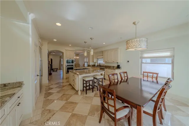 a large kitchen with cabinets