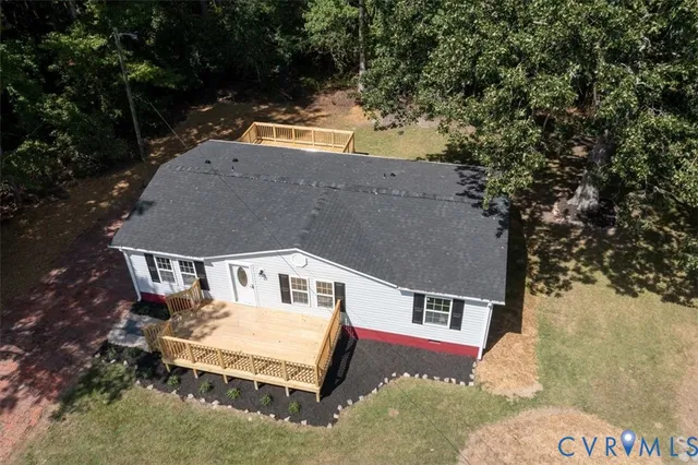 an aerial view of a house