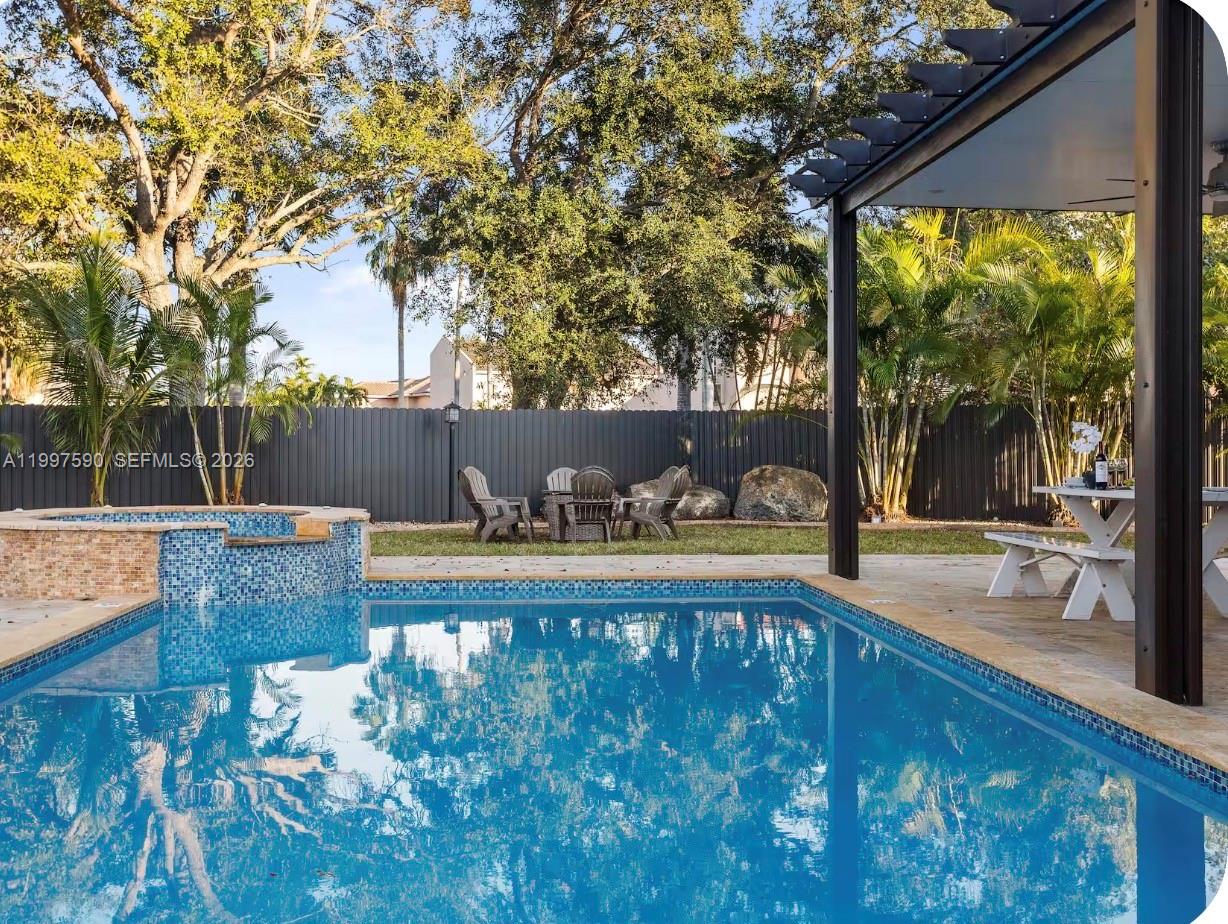 15411 Southwest 36th Terrace Miami, FL 33185 - Photo 36 of 45 a view of a swimming pool with a patio