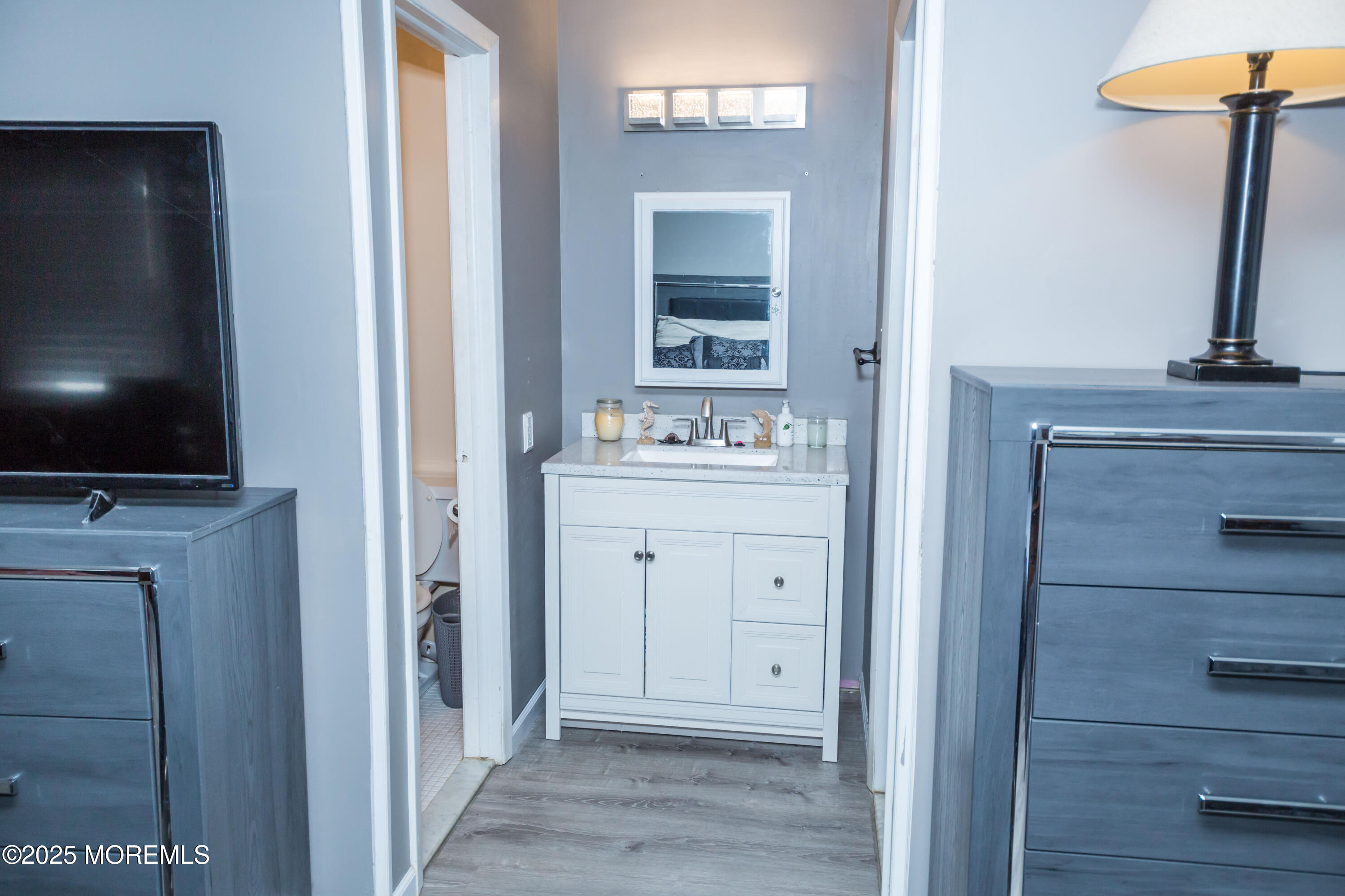 21 Birmingham Drive Jackson, NJ 08527 - Photo 16 of 27 a bathroom with a sink a light fixture and a mirror