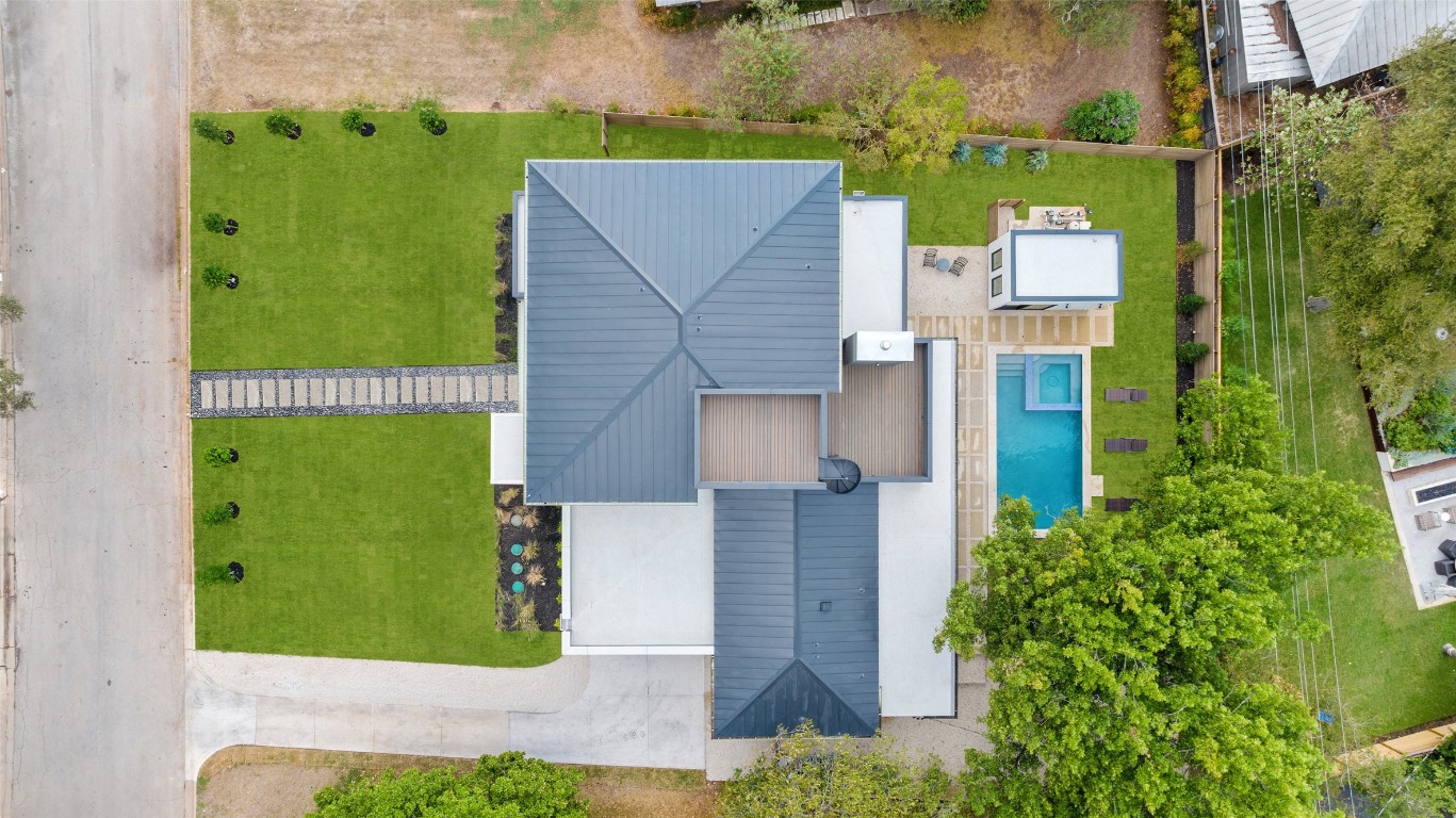304 Blue Ridge Trail Austin, TX 78746 - Photo 10 of 40 an aerial view of a house with a garden