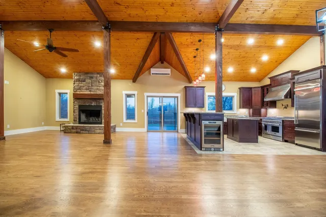 a room with lots of furniture and appliances