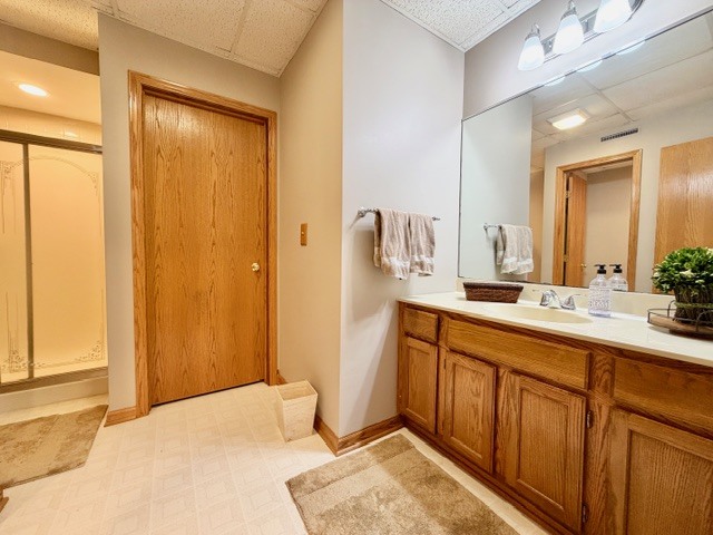 1325 Foxpointe Drive Sycamore, IL 60178 - Photo 37 of 55 a spacious bathroom with a sink a mirror and a shower