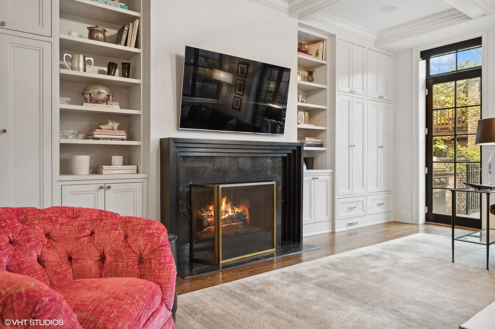 1855 North Dayton Street Chicago, IL 60614 - Photo 17 of 51 a living room with a fireplace furniture and a flat screen tv
