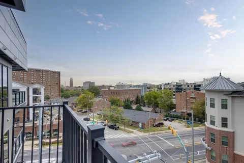 a view of a city from a terrace
