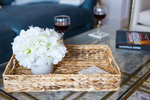 a vase of flowers sitting on a table