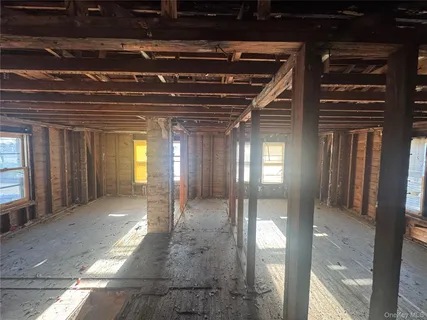 a view of gallery with windows