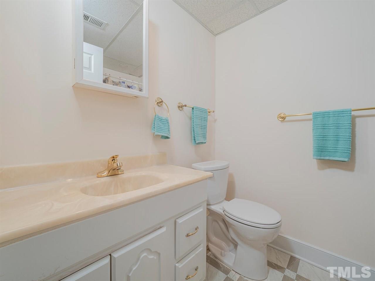 206 Chiselhurst Way Cary, NC 27513 - Photo 28 of 30 a bathroom with a sink a toilet and mirror