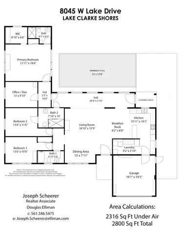 $899,000 | 8045 West Lake Drive, Lake Clarke Shores, FL 33406