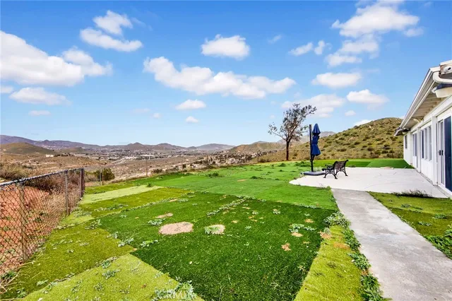 a view of a lake with a mountain in the background