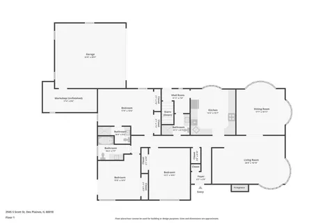 $599,000 | 2945 South Scott Street, Des Plaines, IL 60018