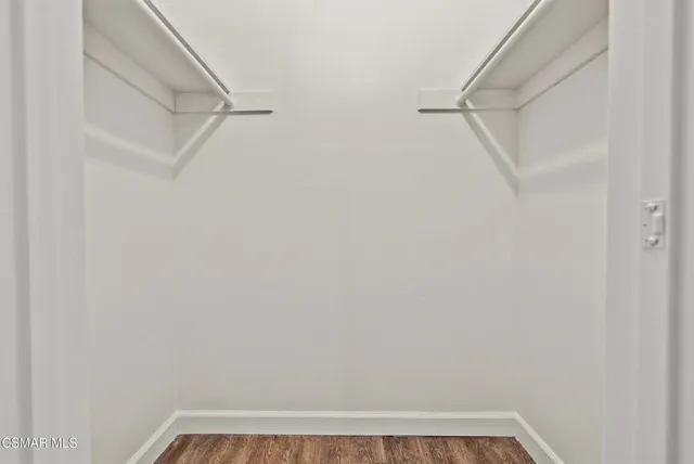 a view of small space with racks on the wall