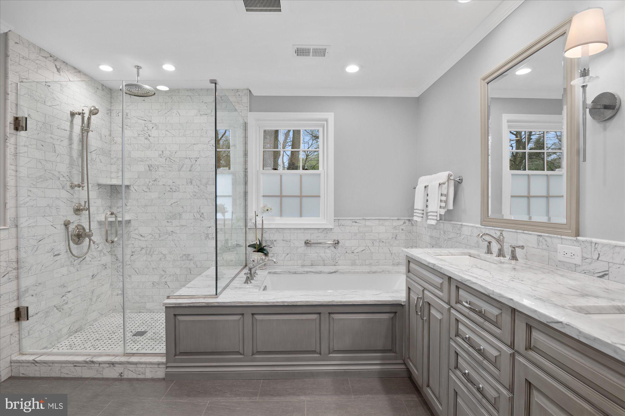 7500 Hackamore Drive Potomac, MD 20854 - Photo 12 of 20 Primary Bath Wrapped in Marble & Designer Tile