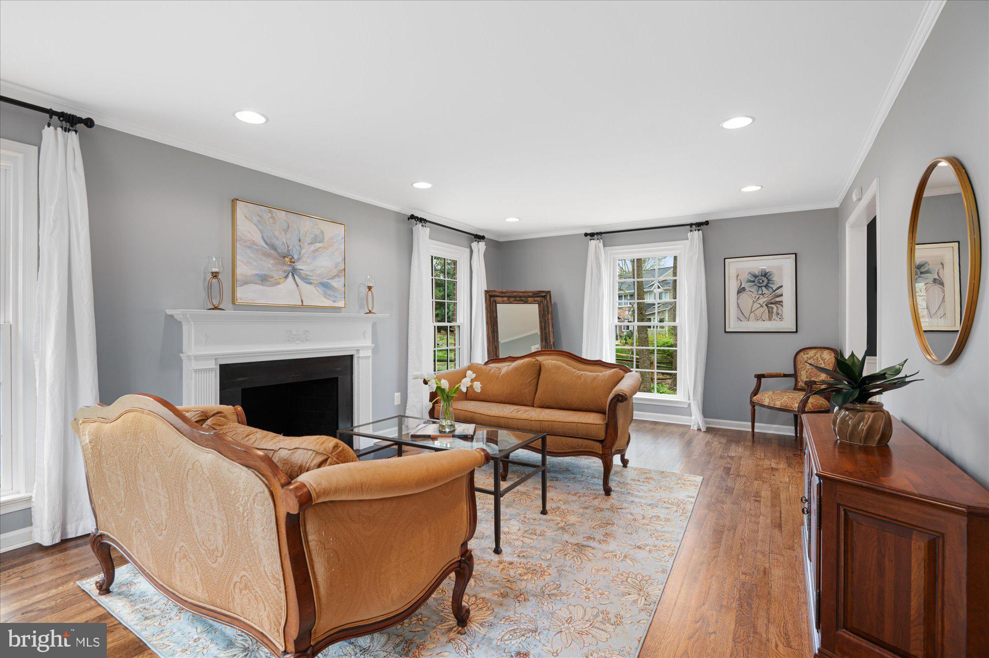 7500 Hackamore Drive Potomac, MD 20854 - Photo 6 of 20 Living Room with Wood-Burning Fireplace