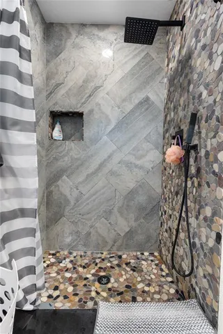 a view of wooden door