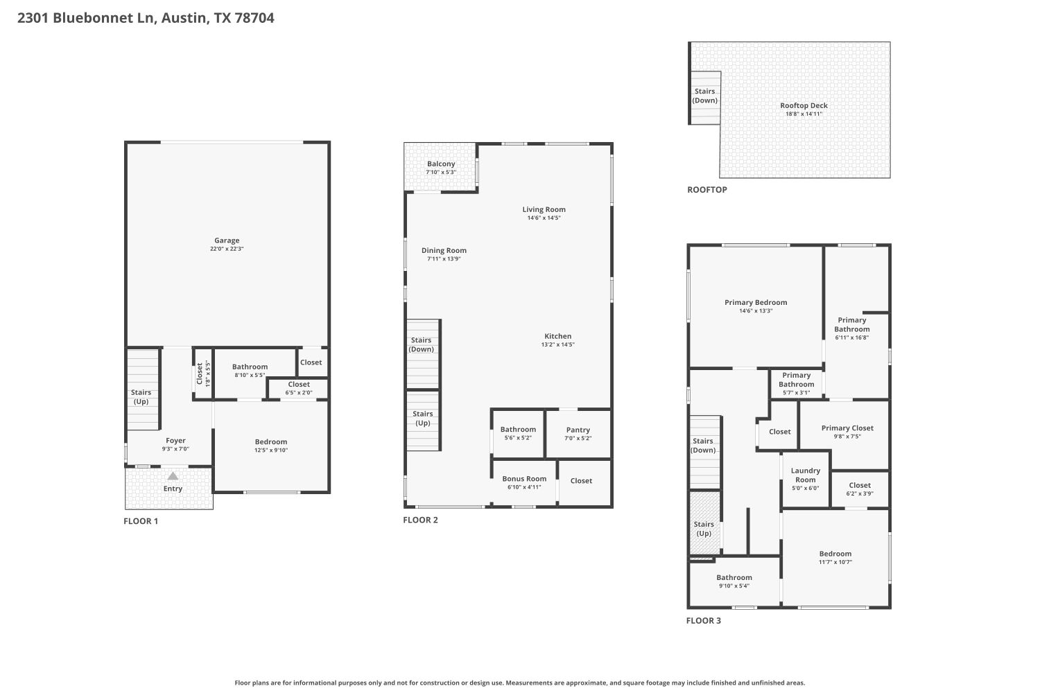 2301 Bluebonnet Lane, Unit 4 Austin, TX 78704 - Photo 28 of 28 Combined floor plan
