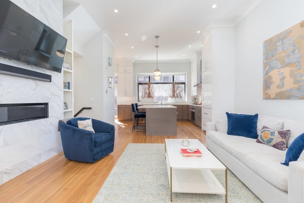 44 Upton Street, Unit 1 Boston, MA 02118 - Photo 8 of 35 a living room with furniture and a flat screen tv