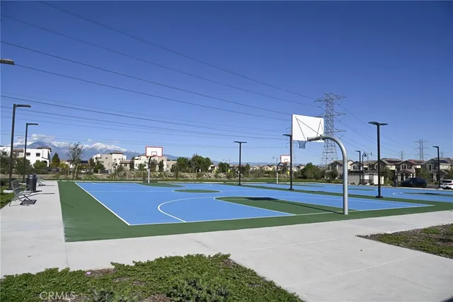 a view of an outdoor space and tennis court