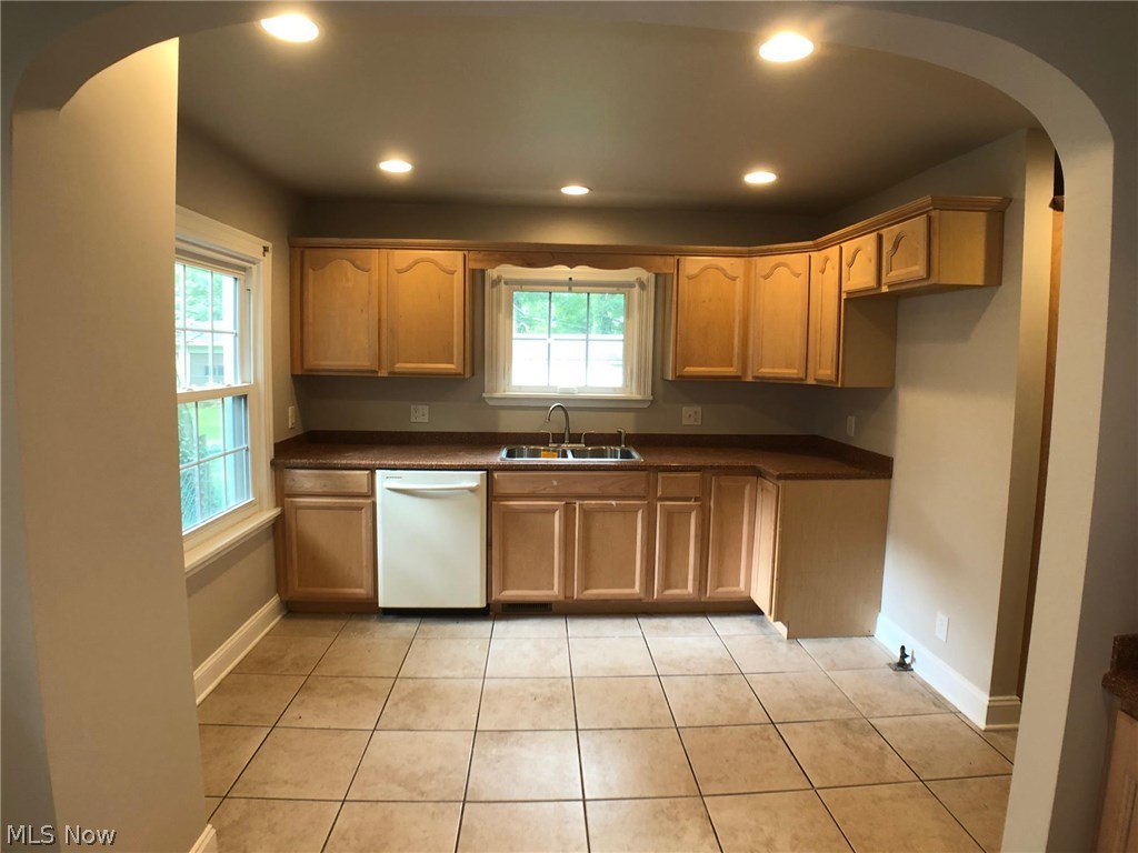 1062 Allston Road Cleveland Heights, OH 44121 - Photo 3 of 26 Eat-in kitchen has lots of cabinets & counter space, dishwasher, & ceramic tile floor