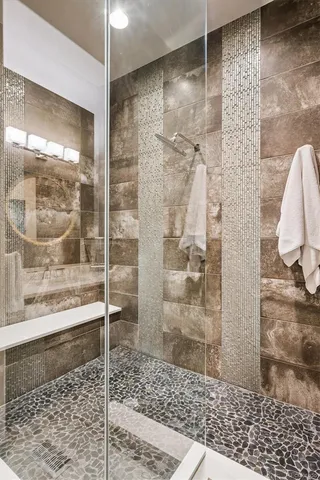 a bathroom with a shower