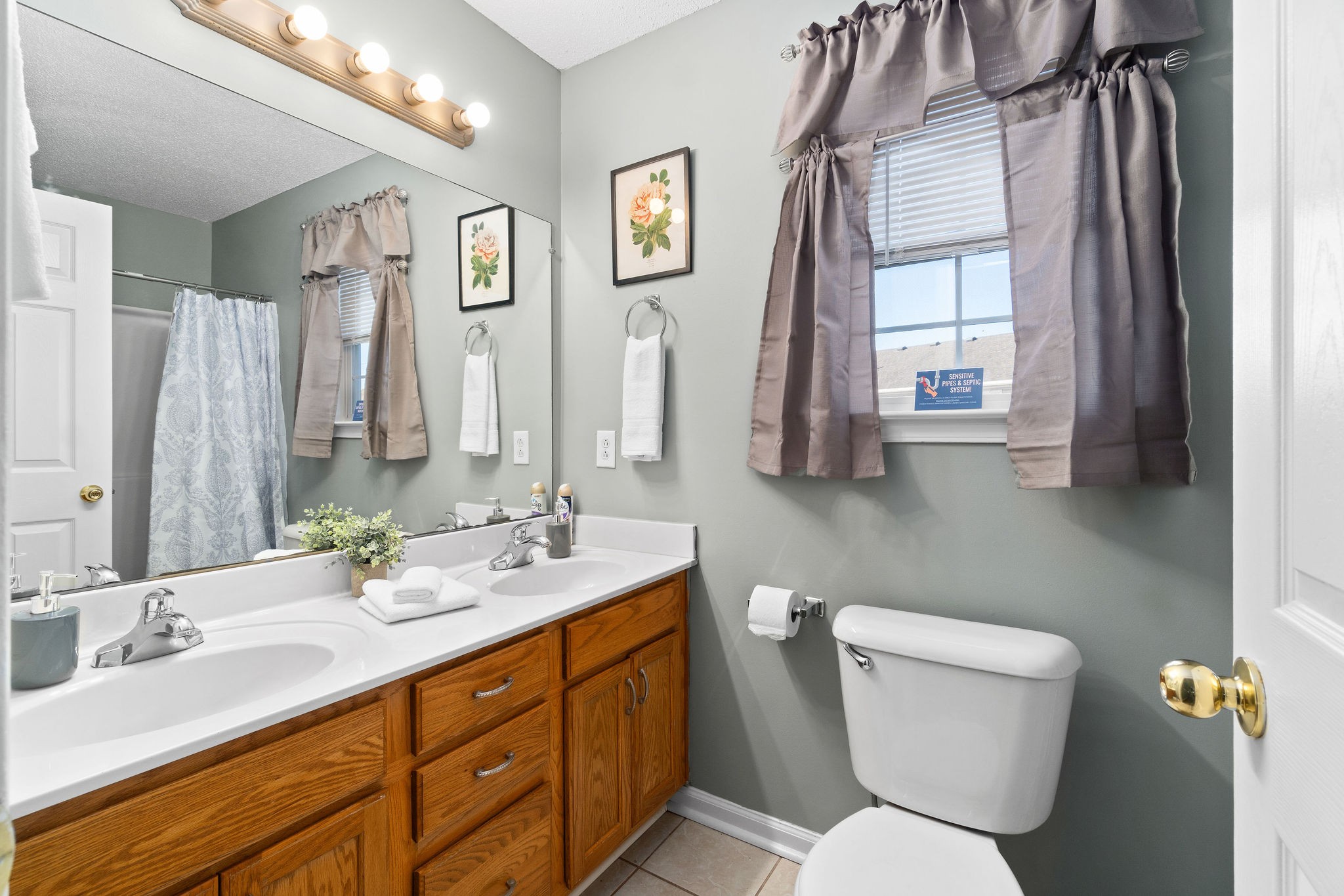423 Filmore Road Oak Grove, KY 42262 - Photo 15 of 29 a bathroom with double vanity sink a mirror and a toilet