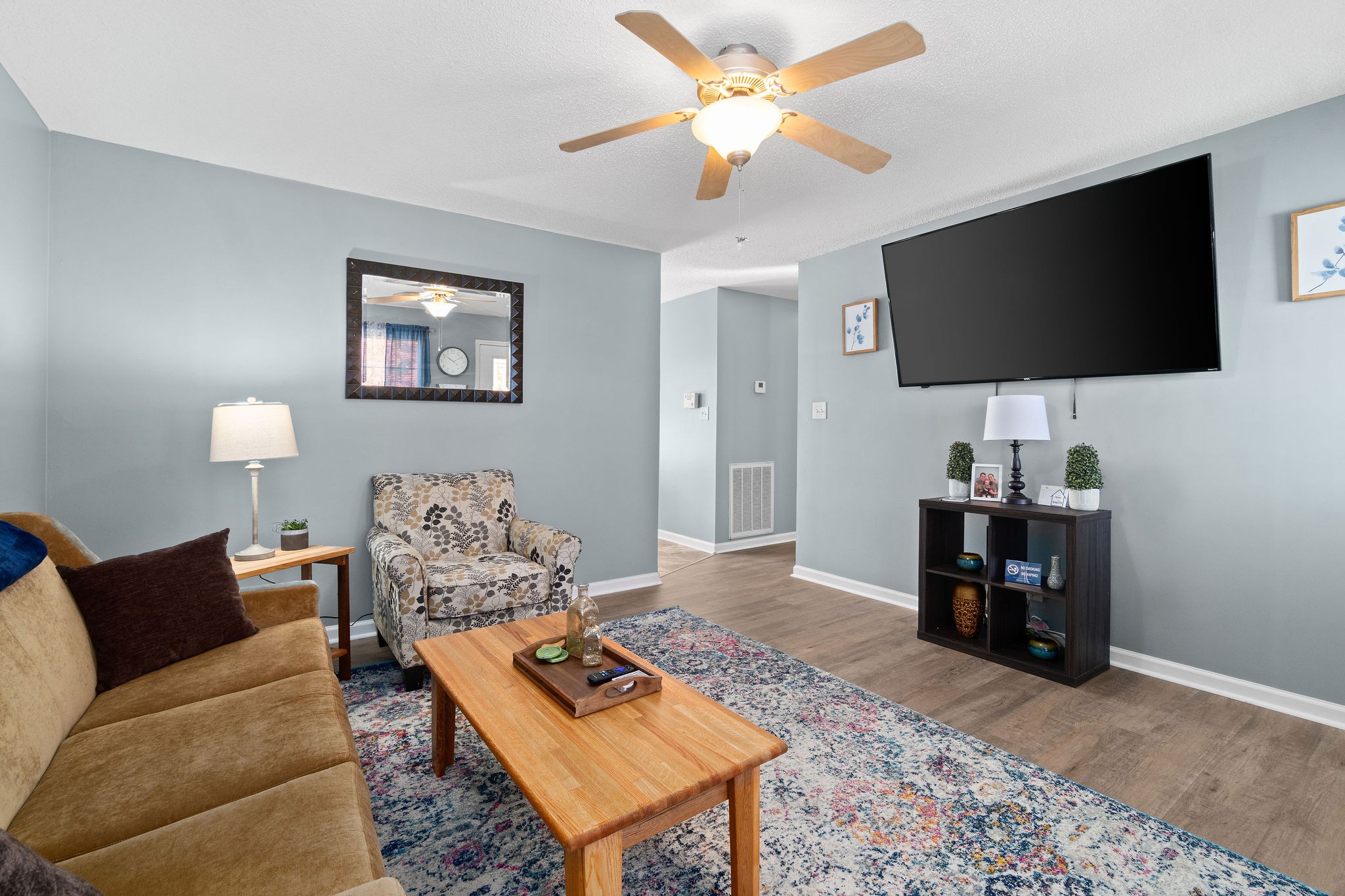 423 Filmore Road Oak Grove, KY 42262 - Photo 5 of 29 a living room with furniture and a flat screen tv
