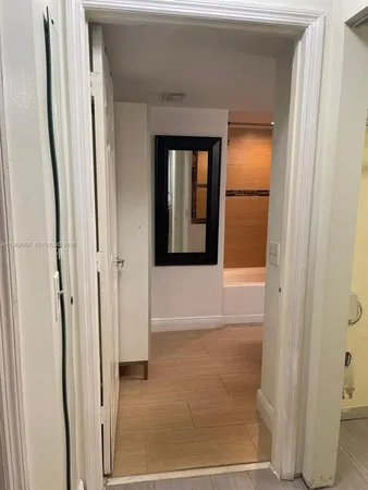 a view of a hallway with a elevator